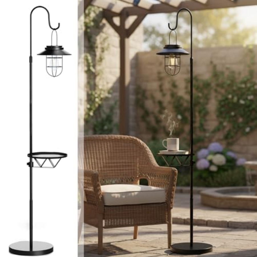 Outdoor Lighting Patio - Solar Floor Lamp with Table, 60