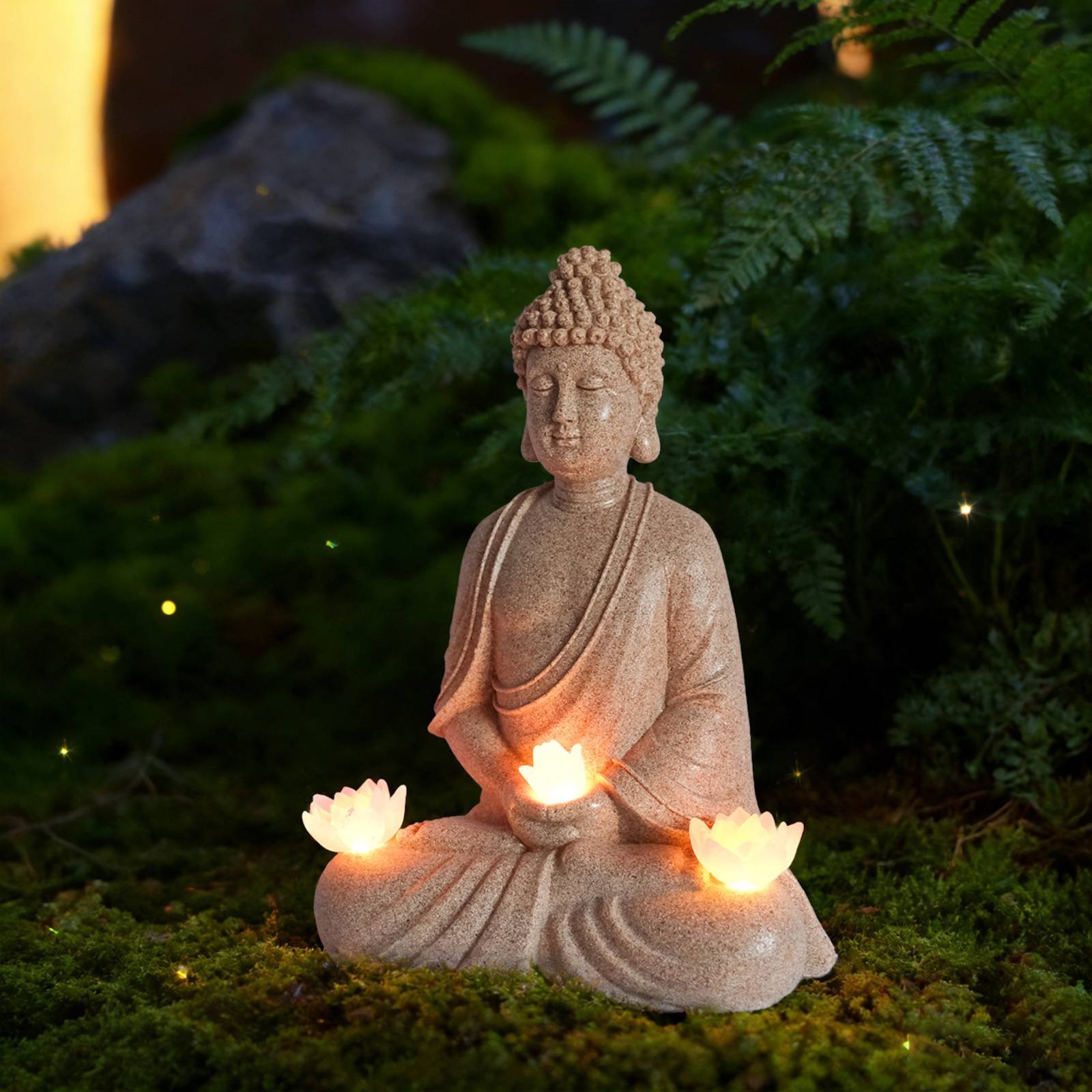 Outdoor Lighting Patio - Solar Buddha Statue Outdoor Safe Meditating