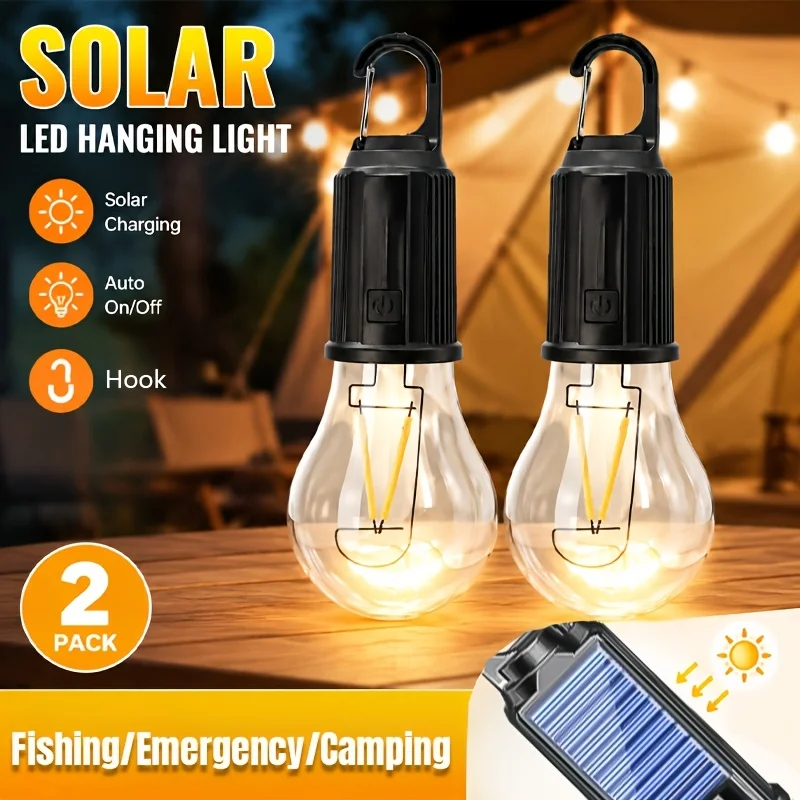 Outdoor Lighting Wire - Solar LED Camping Lights Type-C Rechargeable