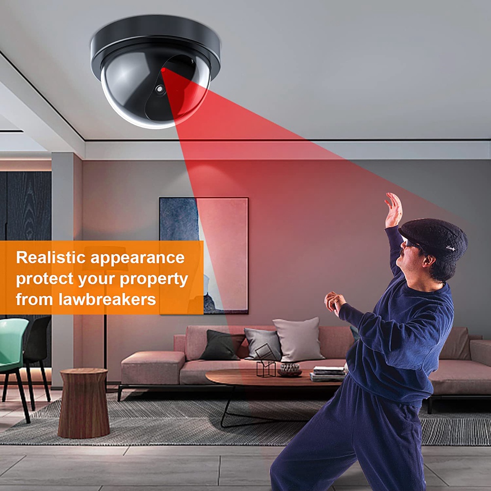 Outdoor Lighting And Camera - Dummy Security Camera,Fake Camera With Red