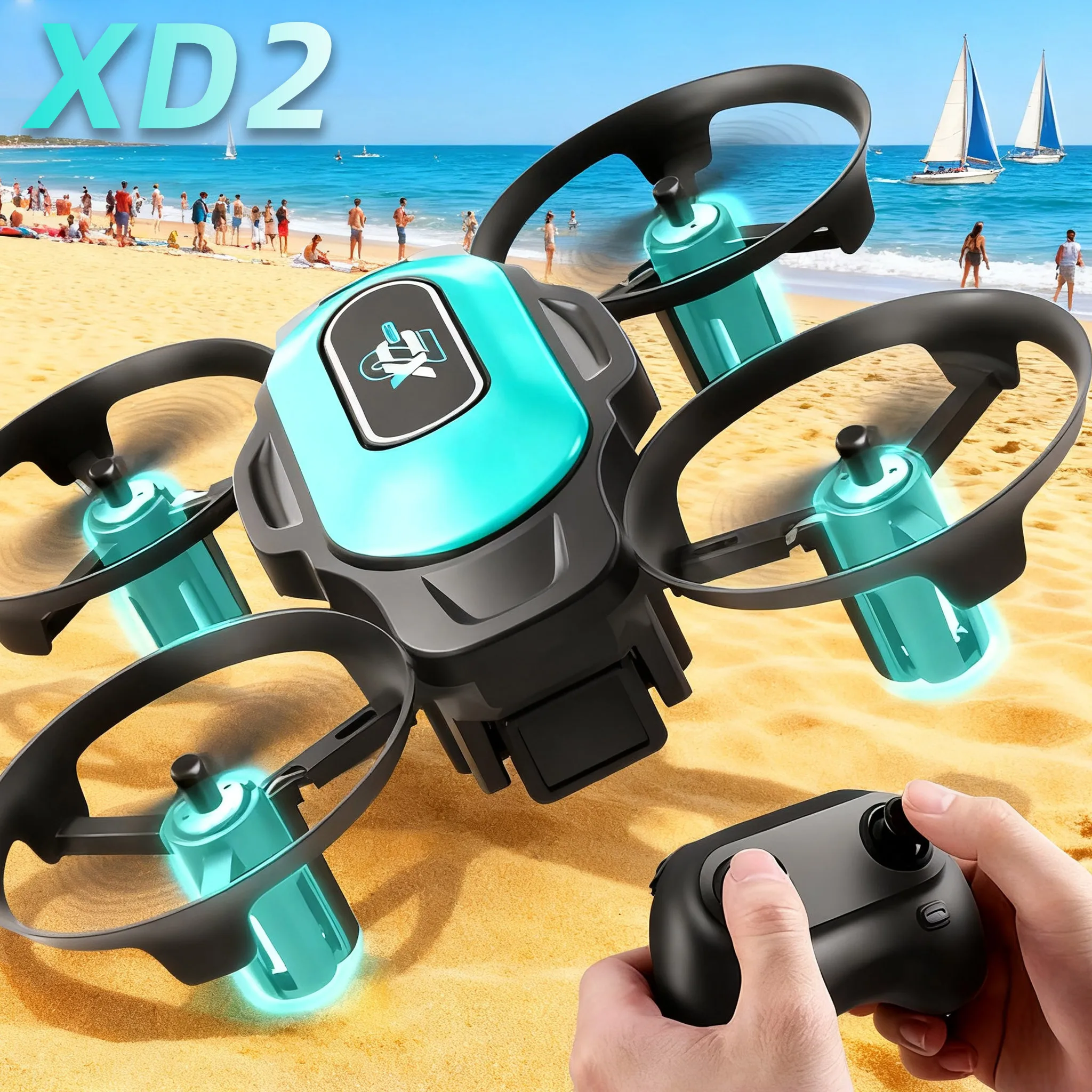 Outdoor Lighting And Camera - XD2 Mini Drone, 360° Stunt Flips,