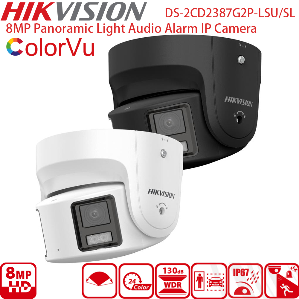 Outdoor Lighting And Camera - Hikvision Panoramic ColorVu IP Camera 8MP