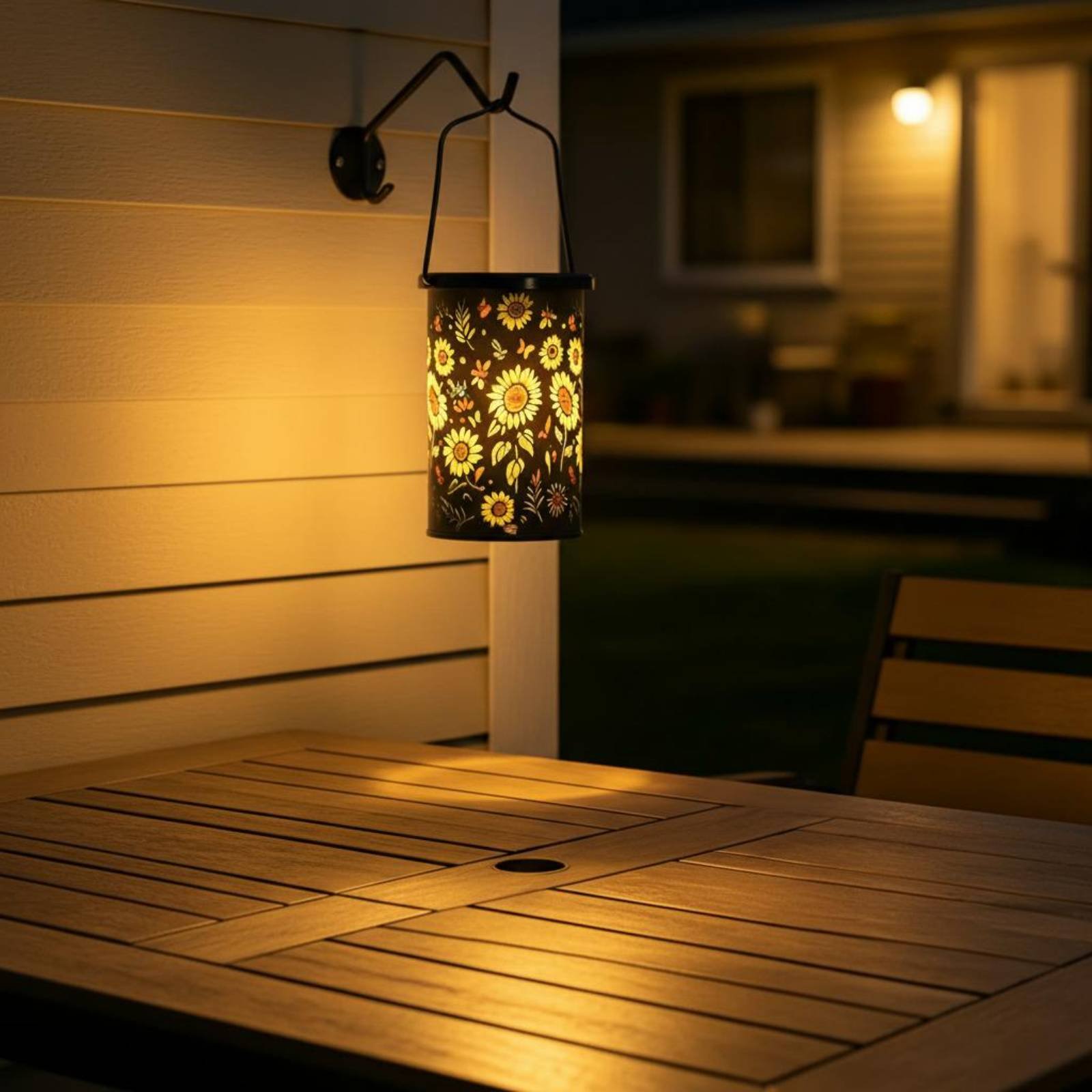 Outdoor Lighting Patio - Floral Lantern Vintage Design Hanging Solar