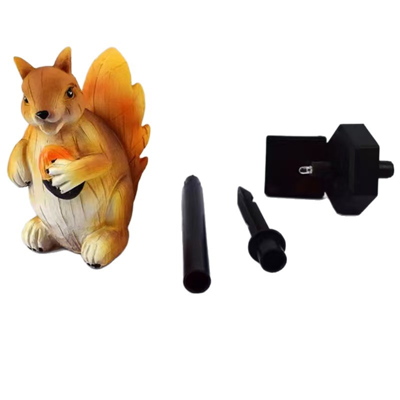 Outdoor Lighting Ground Fixtures - LED Solar Resin Squirrel Ground Plug-in