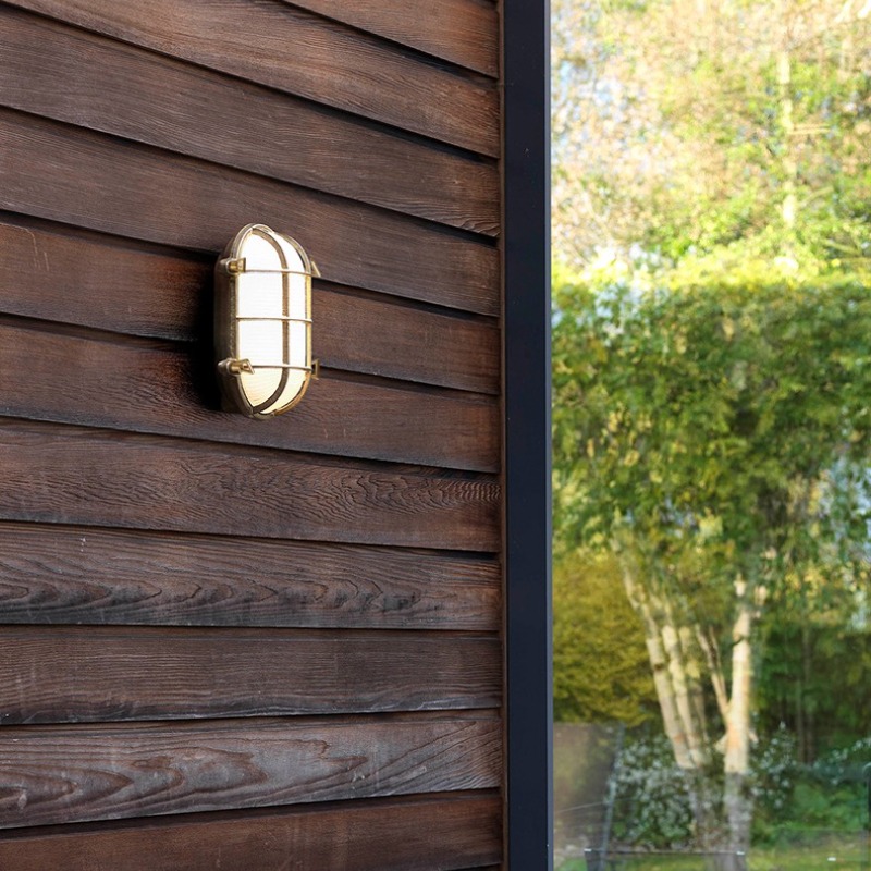 Outdoor Lighting Brass - Minimalist Brass Glass Wall Lamps Outdoor
