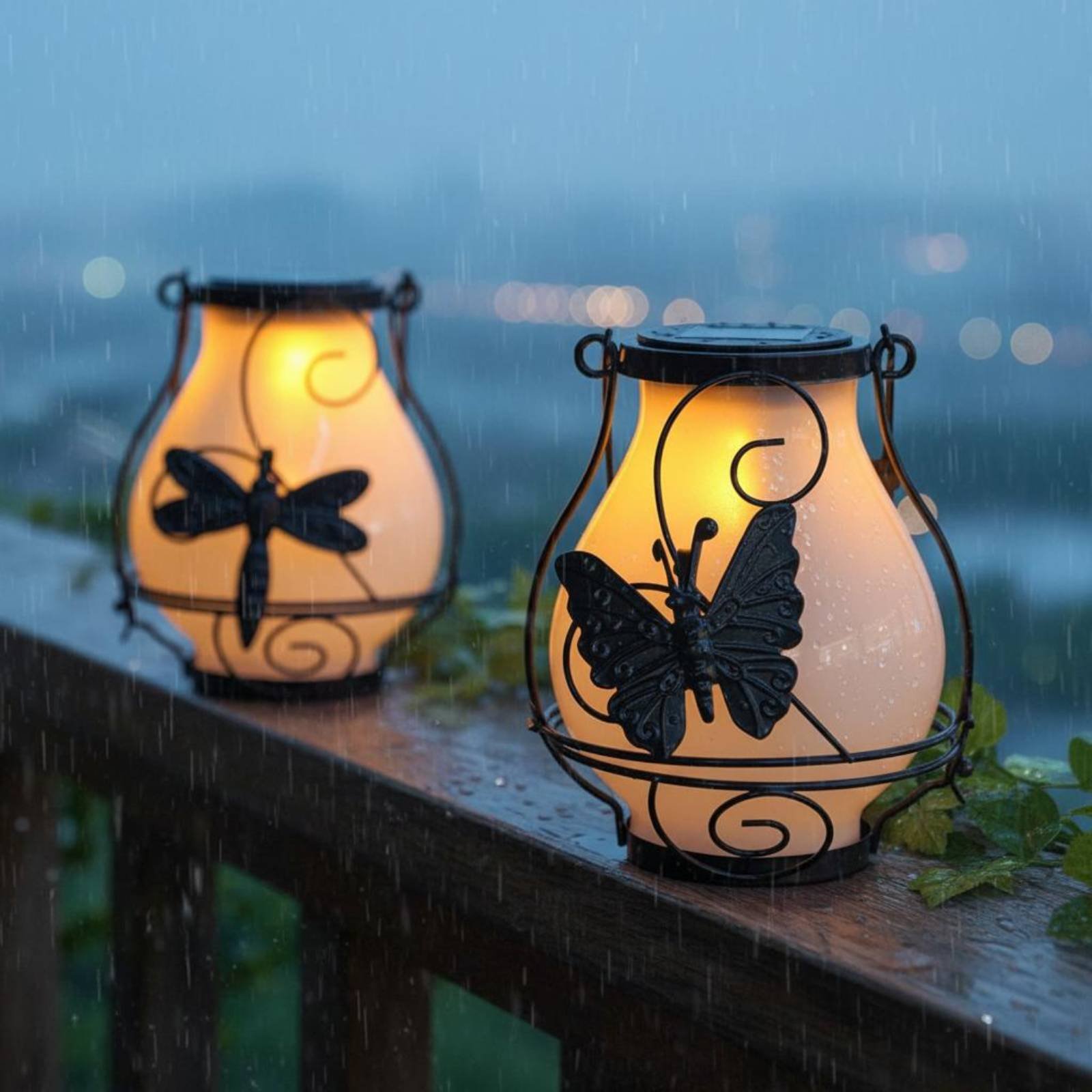 Outdoor Lighting Patio - Solar Butterfly Lantern Waterproof Butterfly Solar