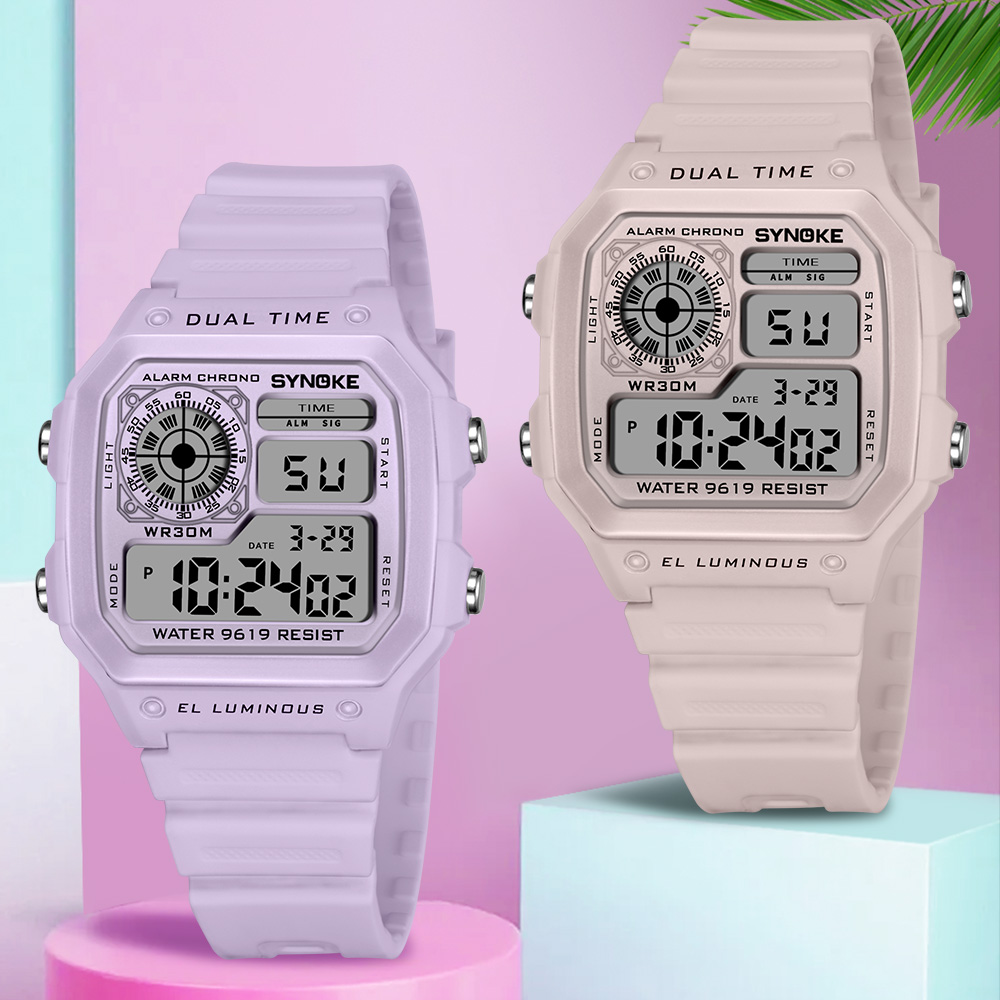 Outdoor Lighting Timer - SYNOKE Digital Watches Lady Sports Luminous