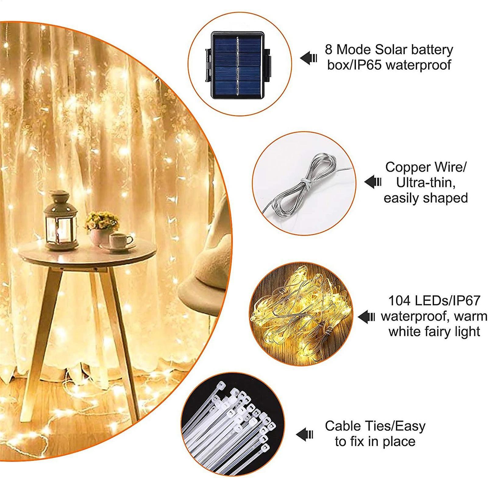 Outdoor Lighting For Gazebo - Solar Umbrella String Light 104 LED