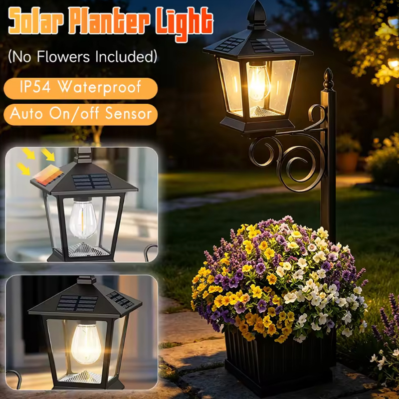 Outdoor Lighting In Ground - 2-in-1 Solar Garden Planter Lamp Warm