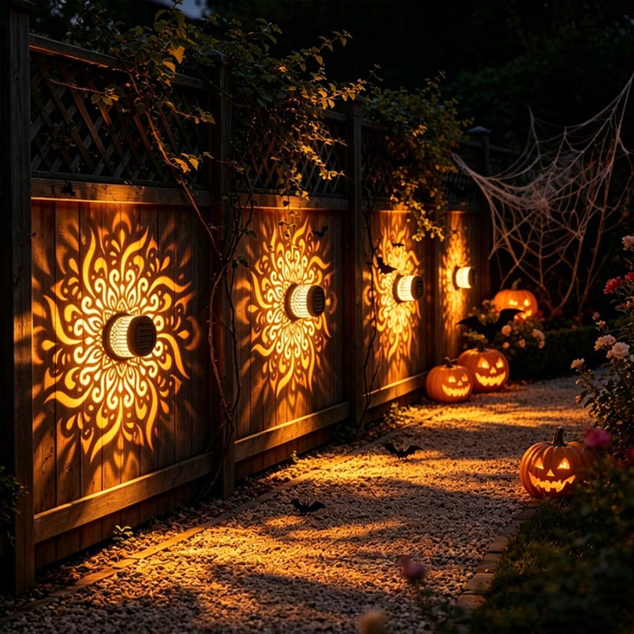 Outdoor Lighting On Fence - 1/2Pcs Mandala Solar Fence Wall Lamp