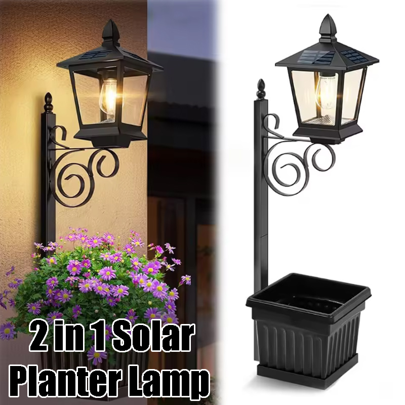 Outdoor Lighting Patio - Solar Powered 2-in-1 Flower Pot Light