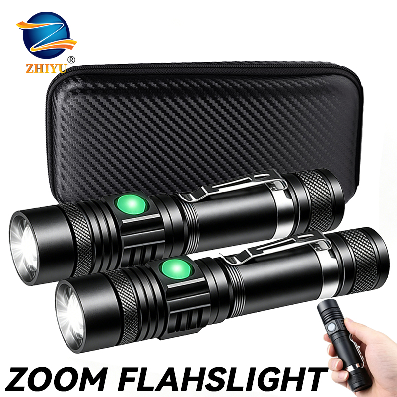 Outdoor Lighting Usa - T6 LED Rechargeable Flashlight,18650 Zoomable Torch,
