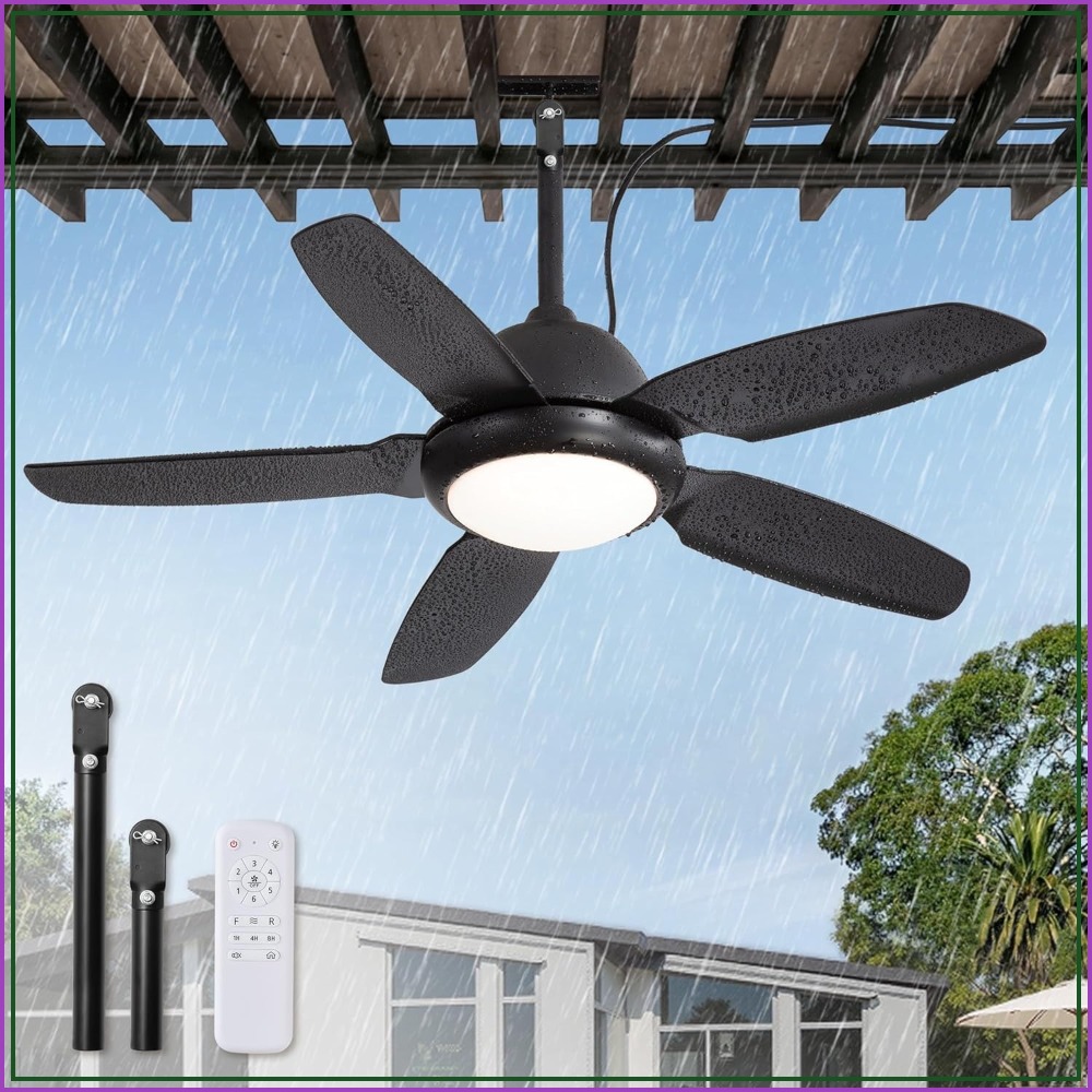 Outdoor Lighting For Gazebo - 42 inch Waterproof Outdoor Ceiling Fan