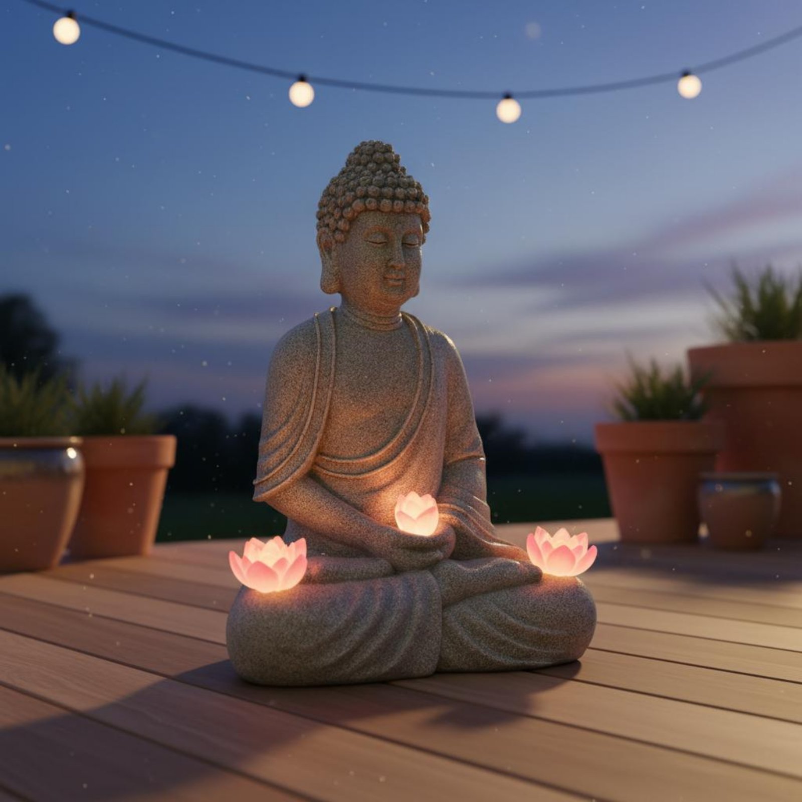 Solar Buddha Statue Outdoor Sa - Outdoor Lighting Patio ulasan dan harga