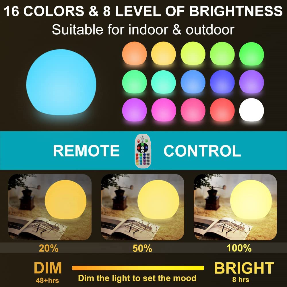 Rechargeable LED Glowing Ball  - Outdoor Lighting In Ground ulasan dan harga