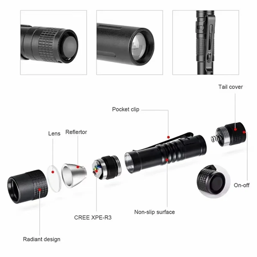 Mini Portable LED Flashlight P - Outdoor Lighting Usa ulasan dan harga