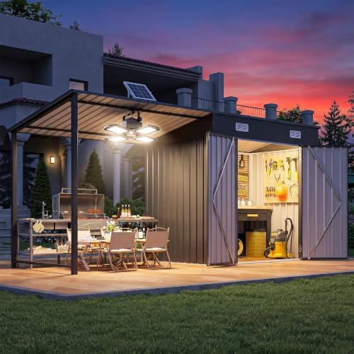 6x4FT Outdoor Storage Shed & H - Outdoor Lighting For Gazebo ulasan dan harga