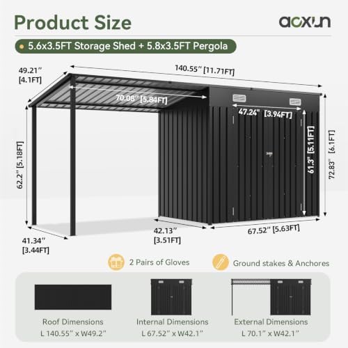 6x4FT Outdoor Storage Shed & H - Outdoor Lighting For Gazebo ulasan dan harga