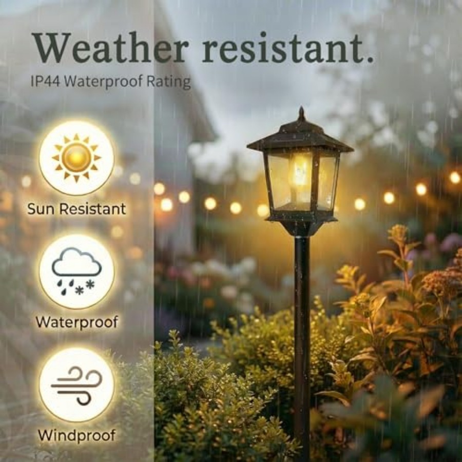 Outdoor Solar Post Lights, 2-P - Outdoor Lighting Patio ulasan dan harga