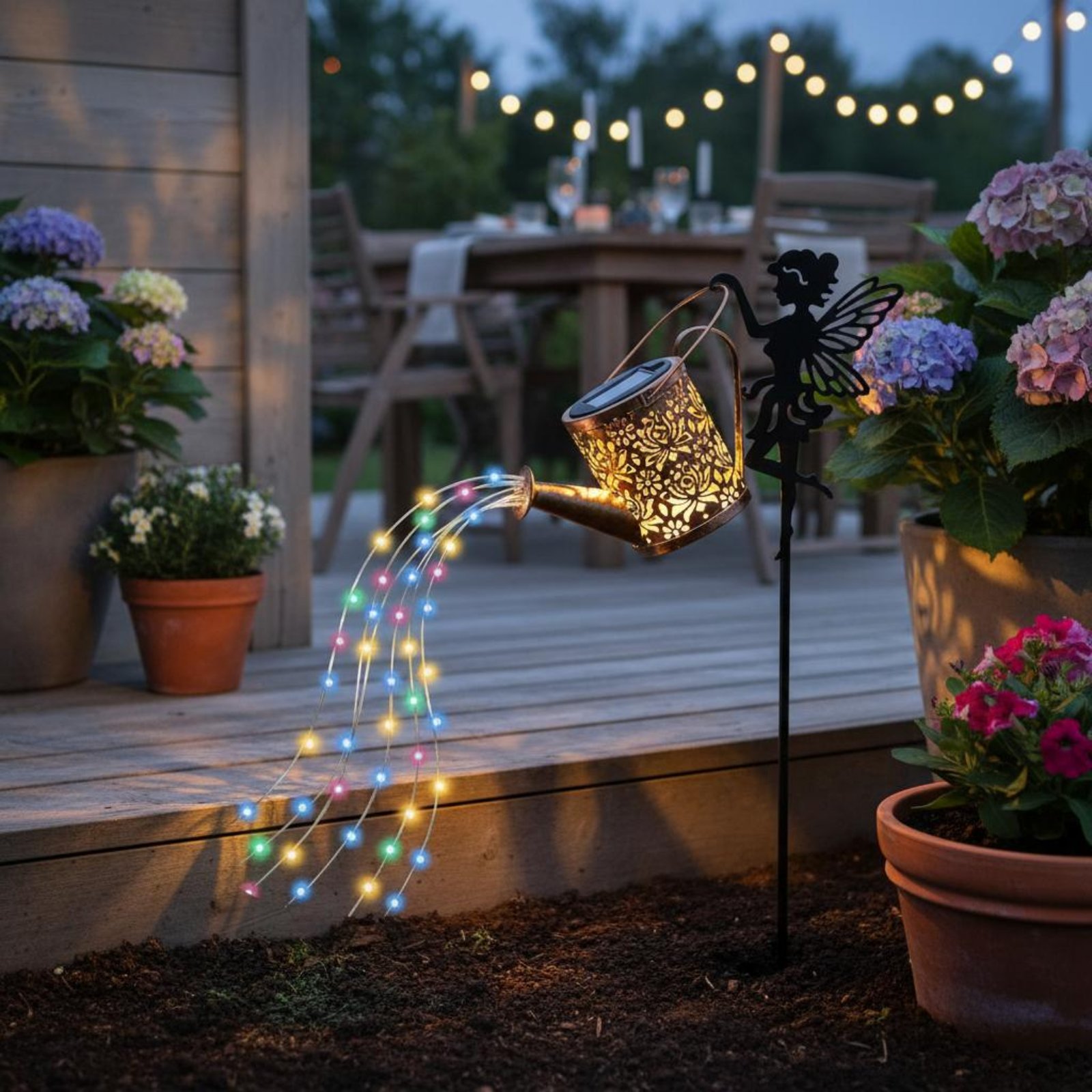 Solar Fairy Watering Can Light - Outdoor Lighting Patio ulasan dan harga