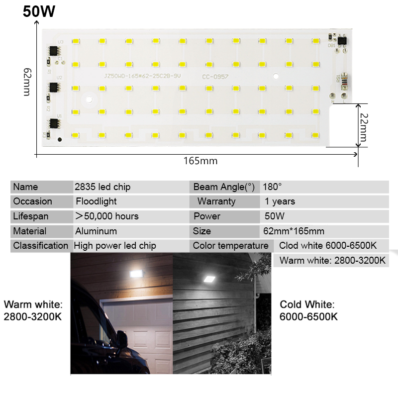 2pcs/lot 50W LED Lamp beads SM - Outdoor Lighting Spotlight ulasan dan harga
