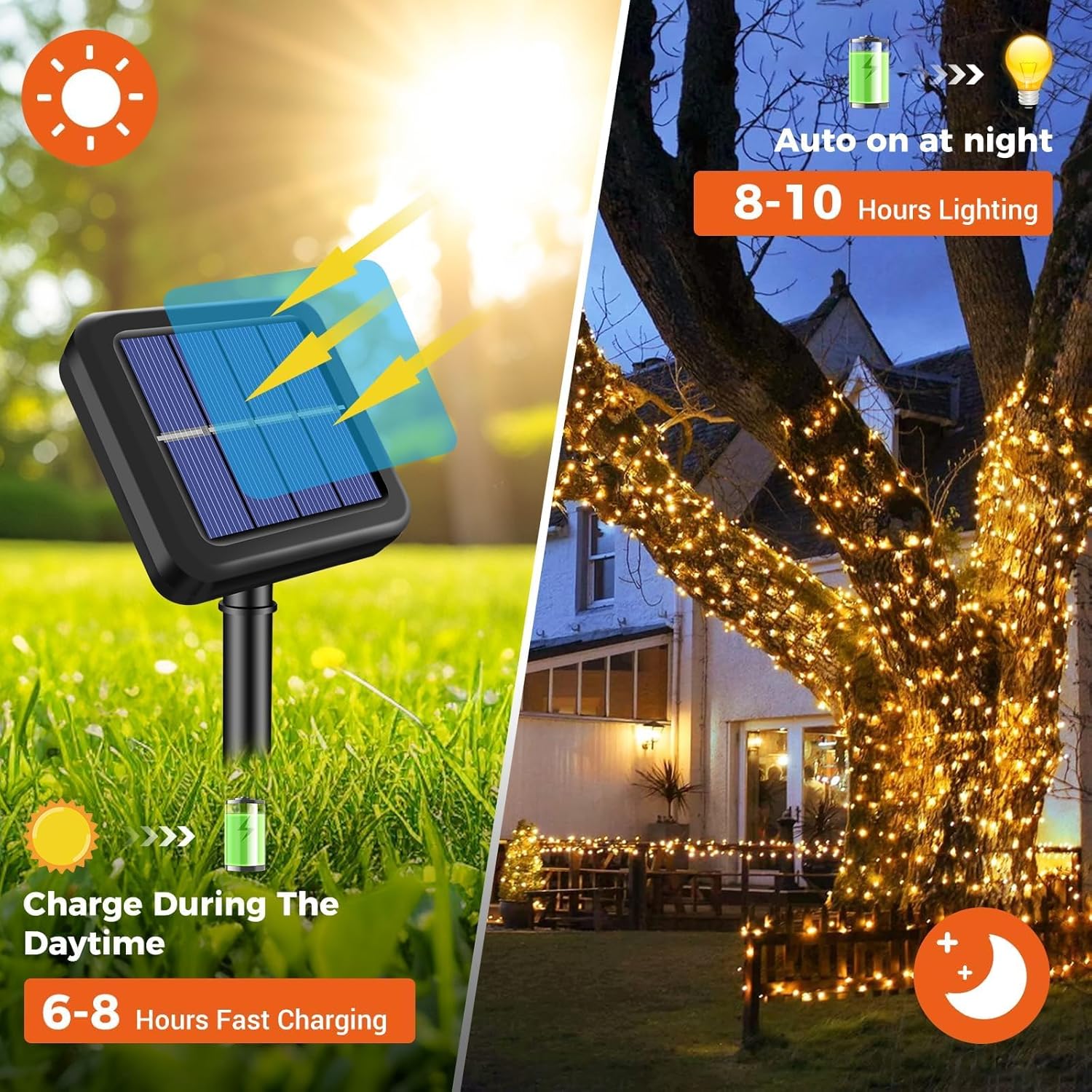 1/2/4PCS Solar String Lights O - Outdoor Lighting On Fence ulasan dan harga