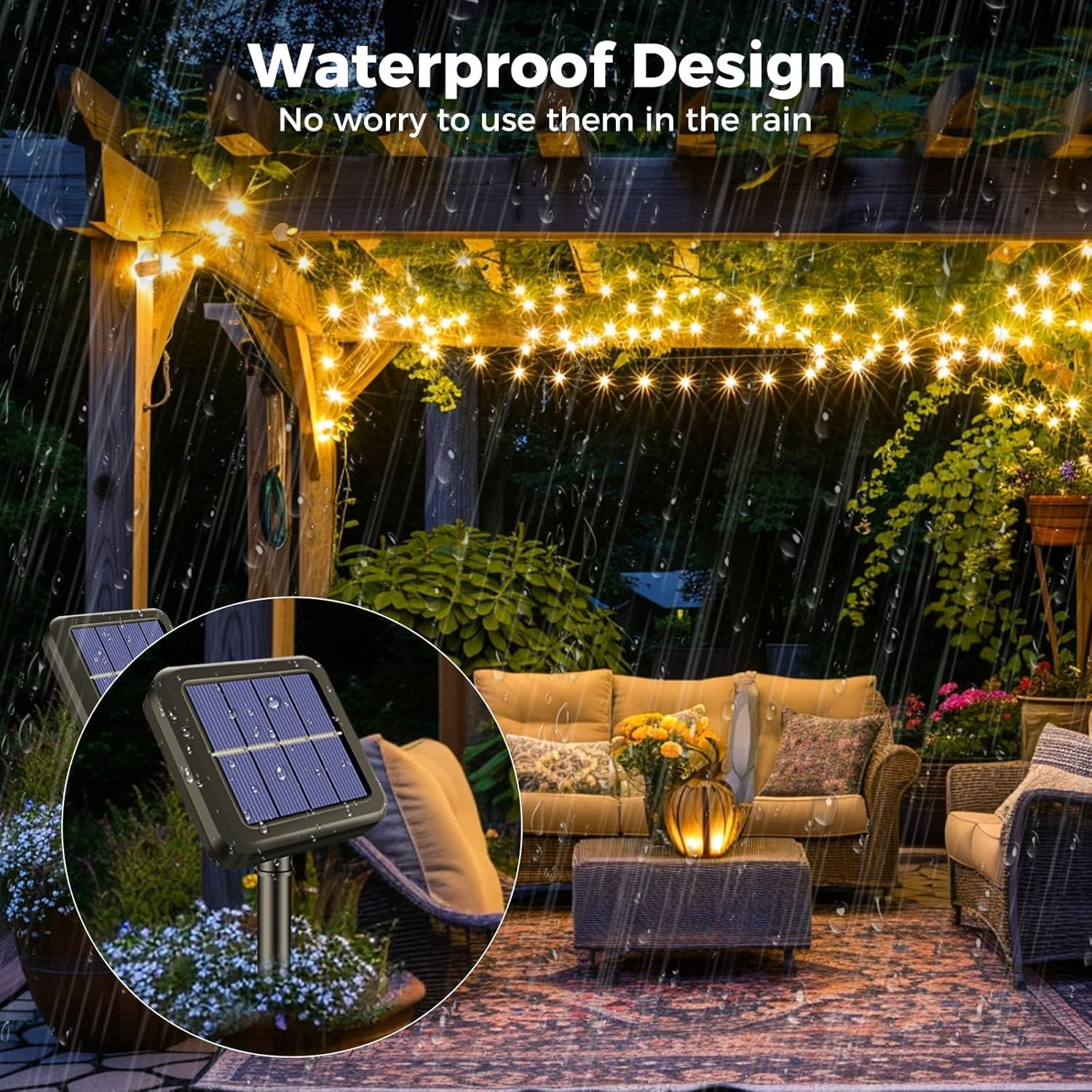 1/2/4PCS Solar String Lights O - Outdoor Lighting On Fence ulasan dan harga