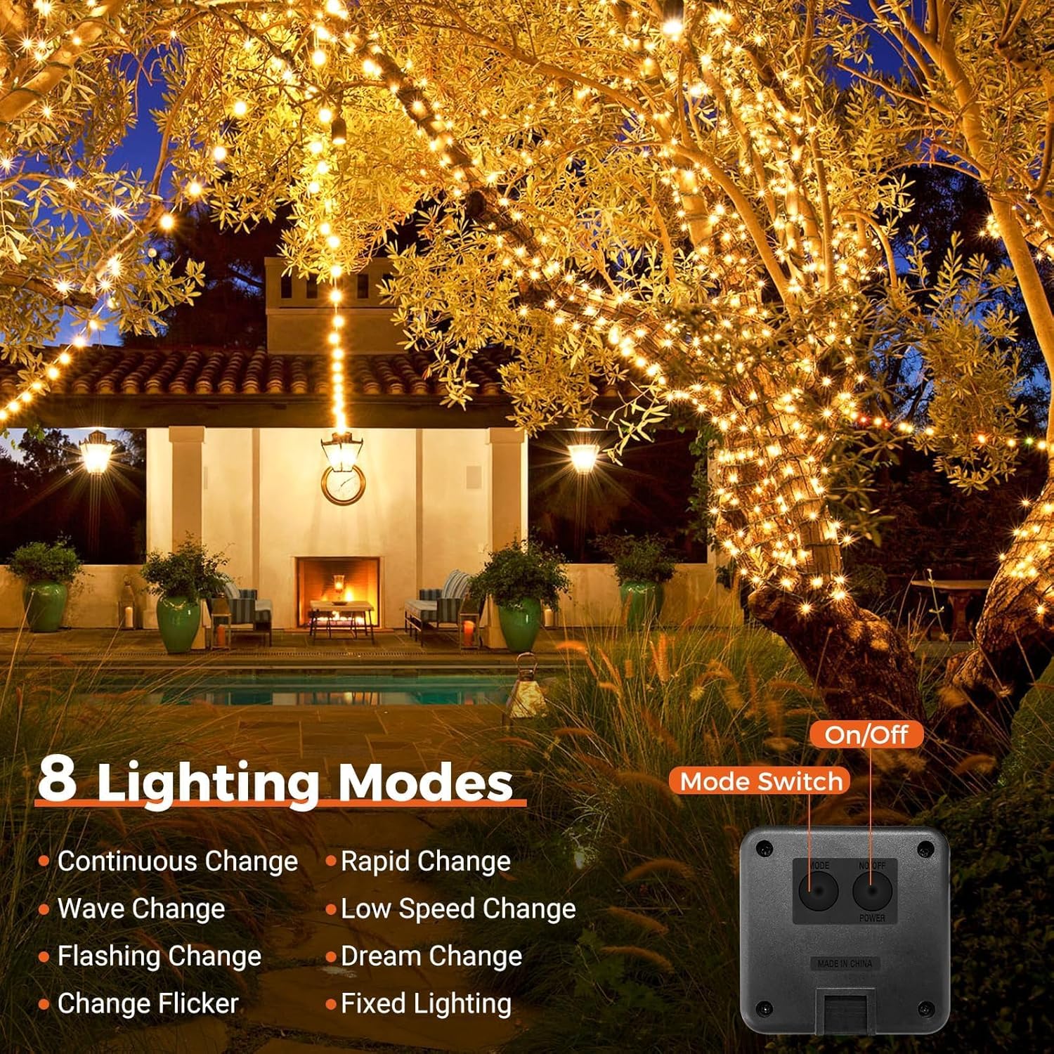 1/2/4PCS Solar String Lights O - Outdoor Lighting On Fence ulasan dan harga