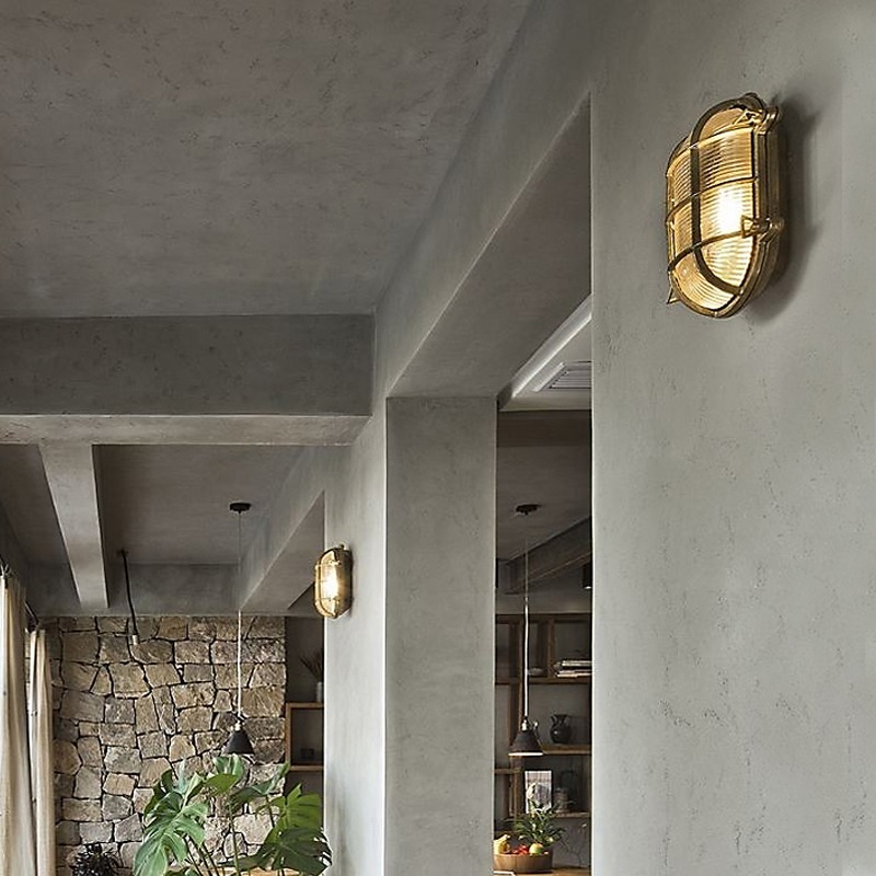 Minimalist Brass Glass Wall La - Outdoor Lighting Brass ulasan dan harga