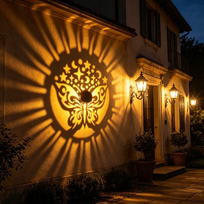 Solar Mandala Butterfly Projec - Outdoor Lighting On Fence ulasan dan harga