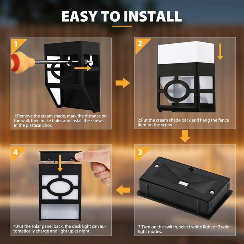 ABFU-8Pcs Solar Powered Wall M - Quality Outdoor Lighting Brands ulasan dan harga