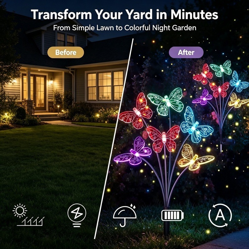 Solar Powered Butterfly Lights - Outdoor Lighting Patio ulasan dan harga