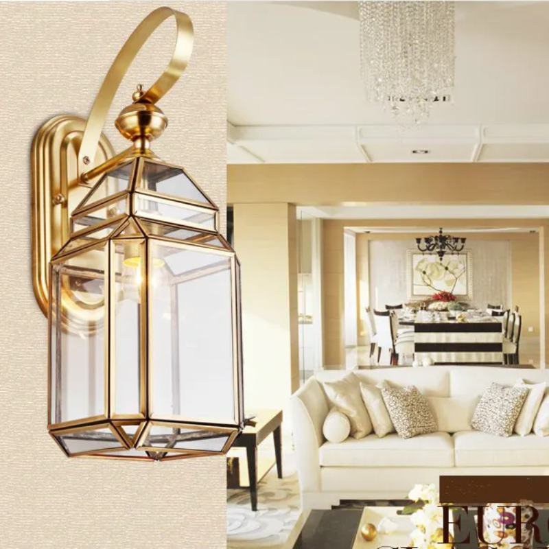 Modern Bronze Wall Lamp D17cm  - Outdoor Lighting Brass ulasan dan harga