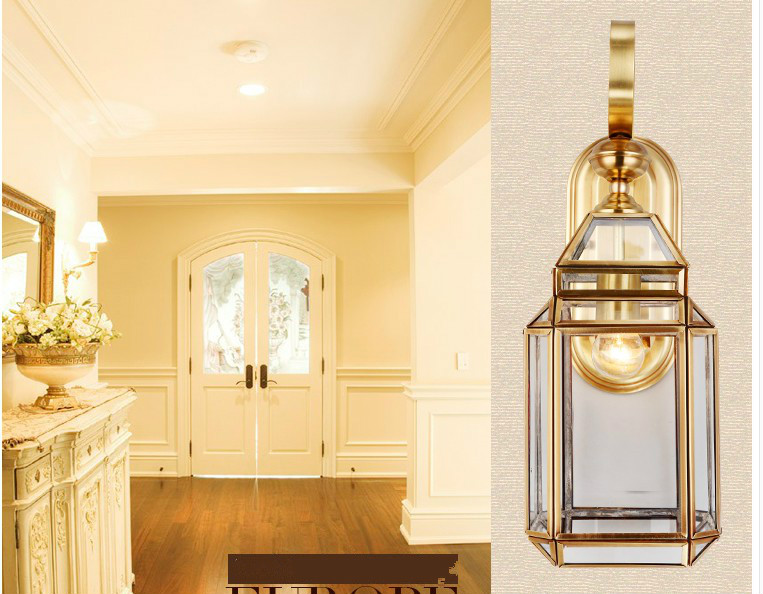 Modern Bronze Wall Lamp D17cm  - Outdoor Lighting Brass ulasan dan harga