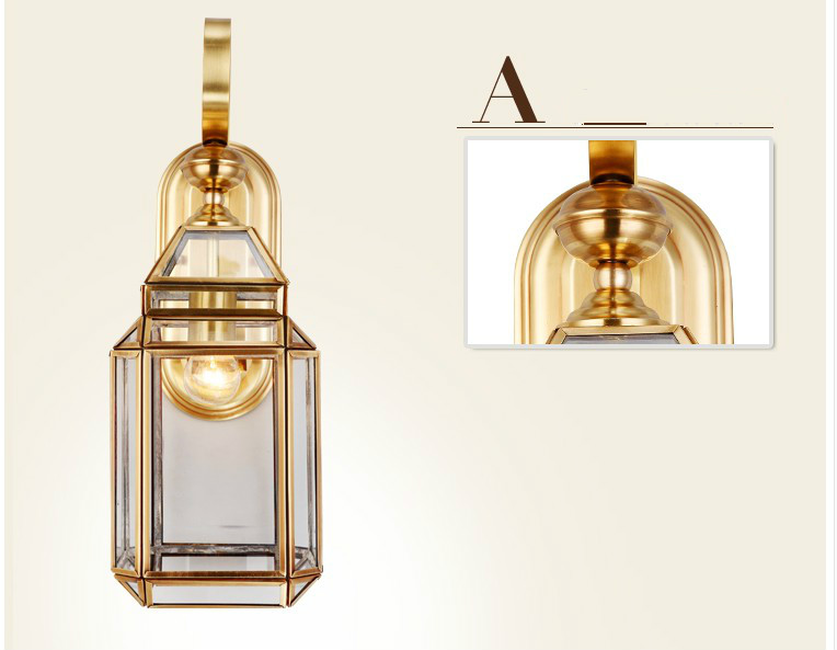 Modern Bronze Wall Lamp D17cm  - Outdoor Lighting Brass ulasan dan harga