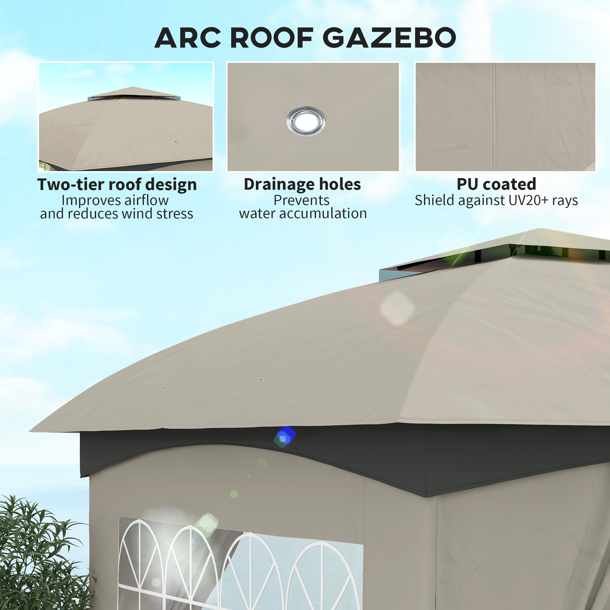 11' X 11' Outdoor Gazebo with  - Outdoor Lighting For Gazebo ulasan dan harga