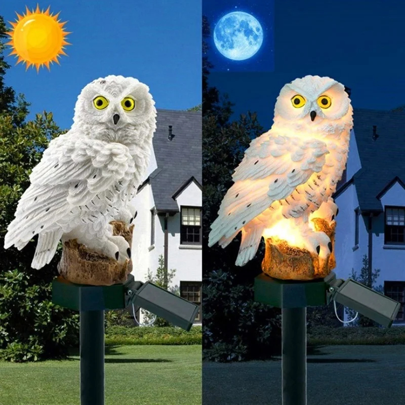 Solar Owl Statue Garden Light  - Outdoor Lighting Patio ulasan dan harga