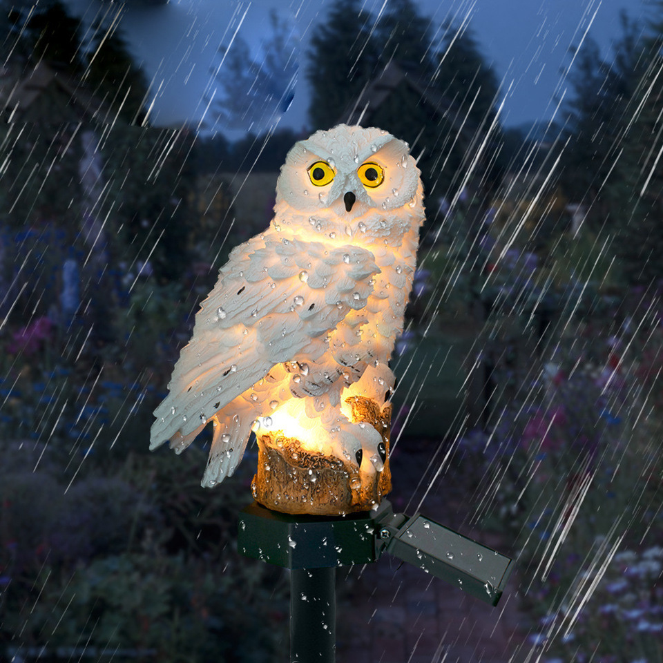 Solar Owl Statue Garden Light  - Outdoor Lighting Patio ulasan dan harga