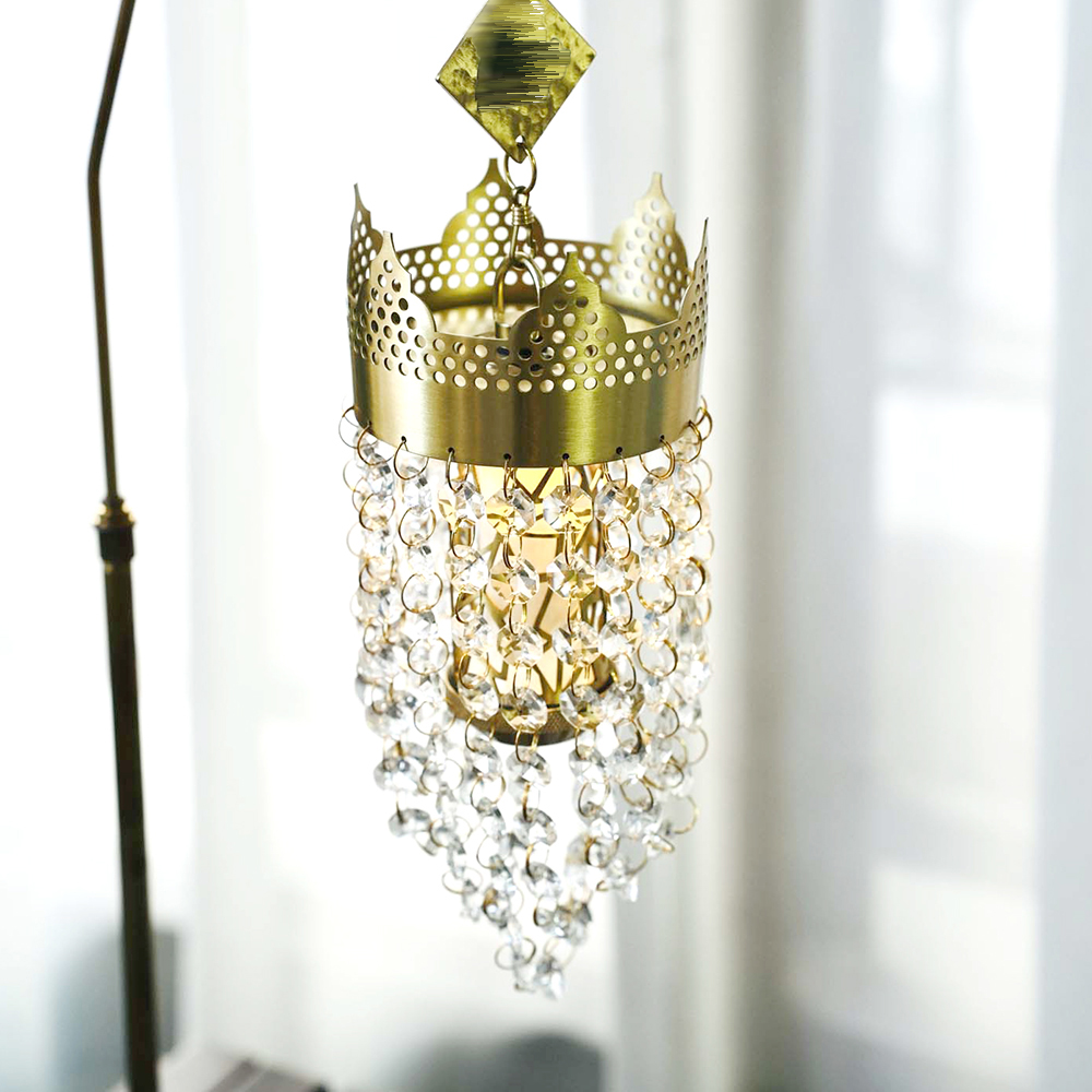 Vintage Crown Crystal Camping  - Outdoor Lighting Brass ulasan dan harga