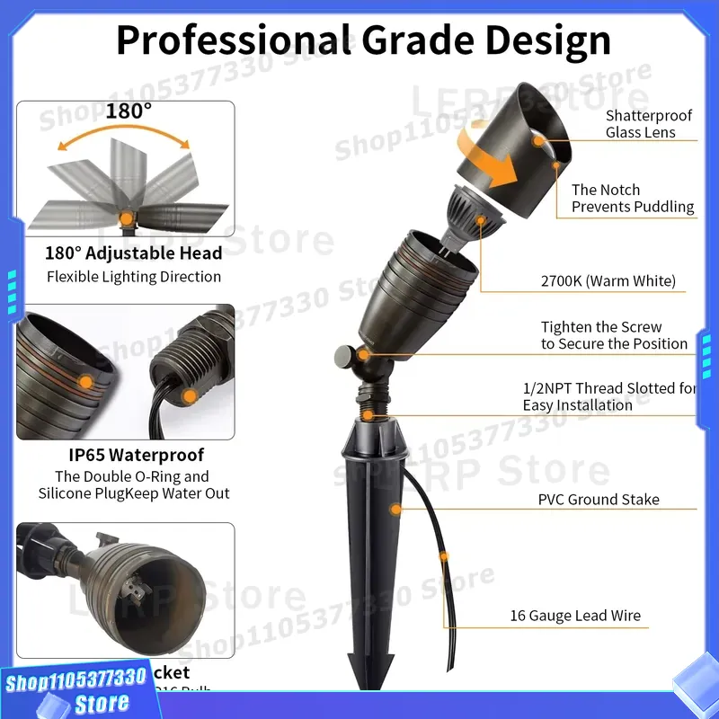 Low Voltage MR16 LED Spotlight - Outdoor Lighting Brass ulasan dan harga