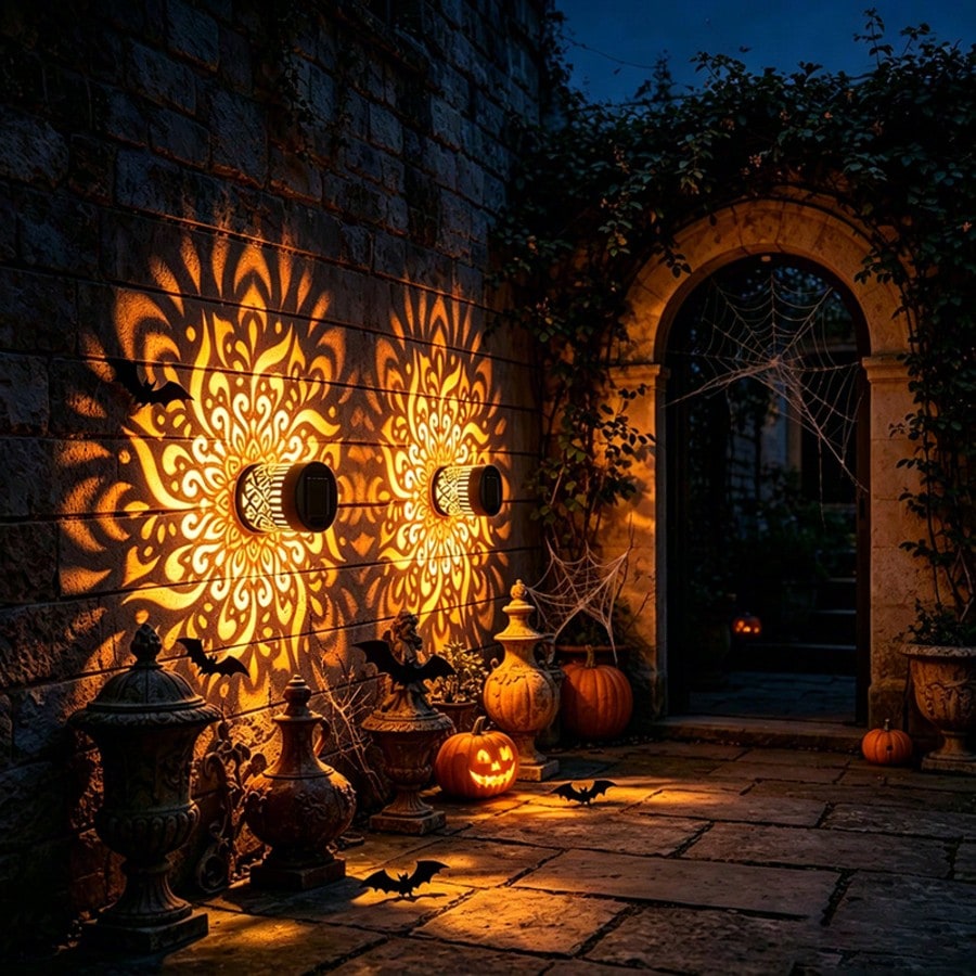 1/2Pcs Mandala Solar Fence Wal - Outdoor Lighting On Fence ulasan dan harga