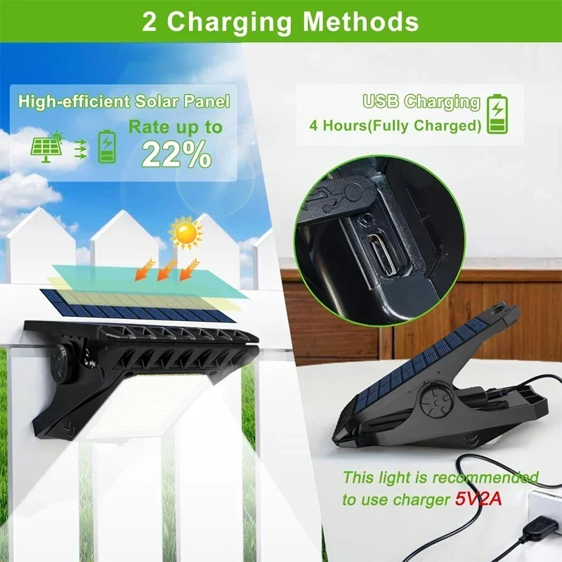 NEW 2/1Pcs Clip On Solar Light - Outdoor Lighting On Fence ulasan dan harga