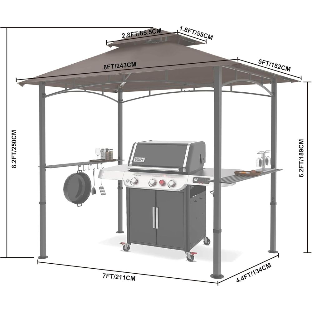 8ft x 5ft Outdoor BBQ Gazebo w - Outdoor Lighting For Gazebo ulasan dan harga