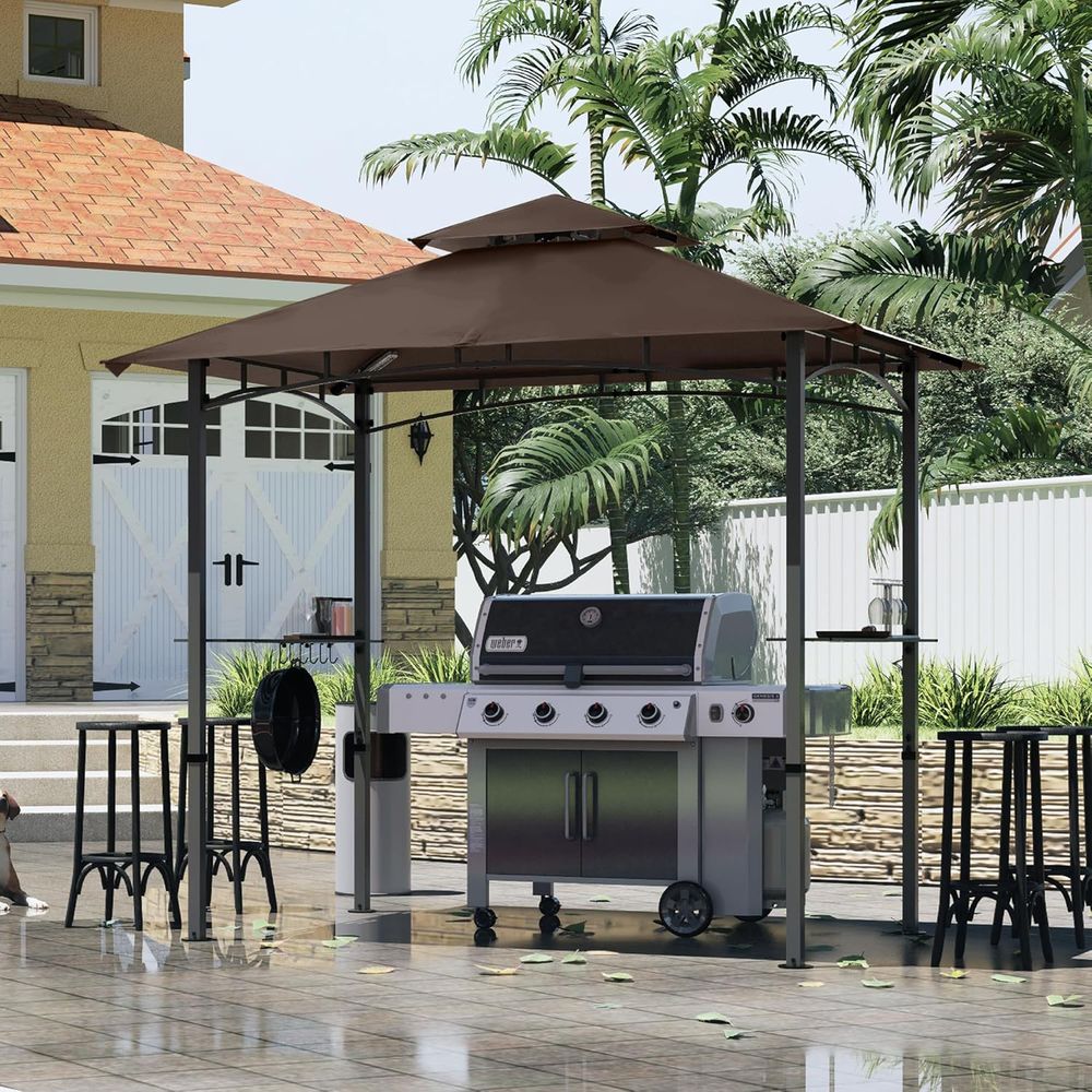 8ft x 5ft Outdoor BBQ Gazebo w - Outdoor Lighting For Gazebo ulasan dan harga
