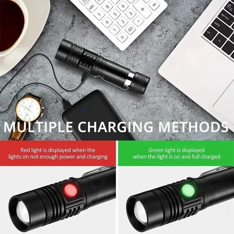 T6 LED Rechargeable Flashlight - Outdoor Lighting Usa ulasan dan harga