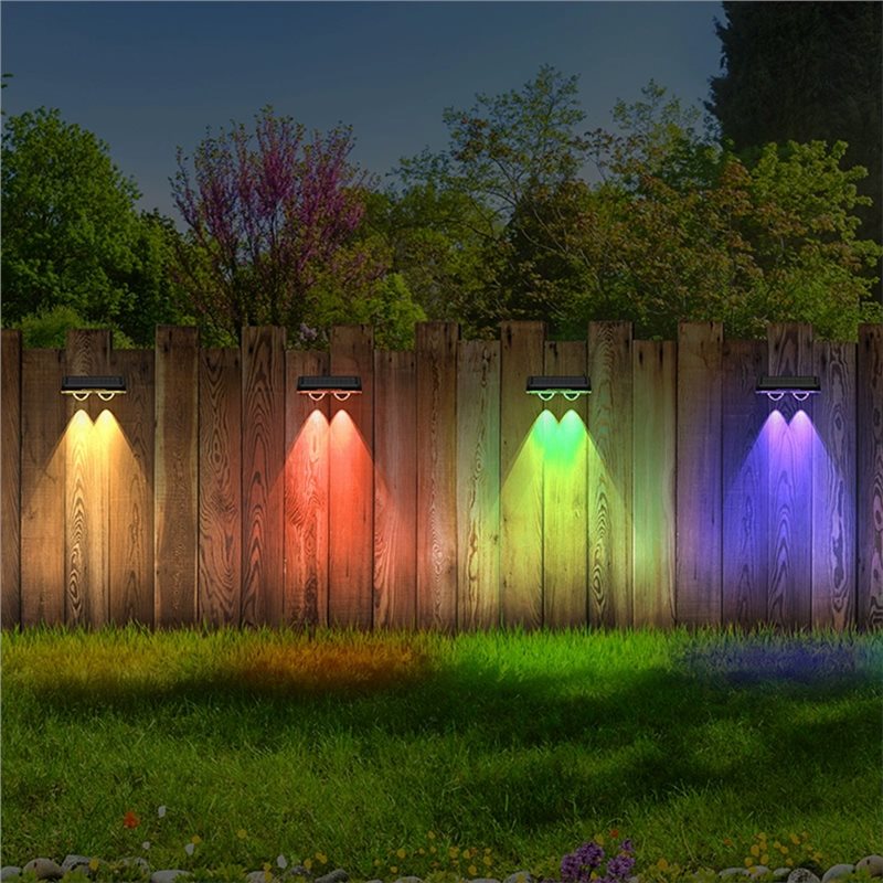 ABKY-4PCS RGB Solar Lights Out - Outdoor Lighting On Fence ulasan dan harga
