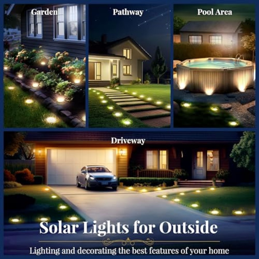 Solar Ground Lights Solar Ligh - Outdoor Lighting Patio ulasan dan harga