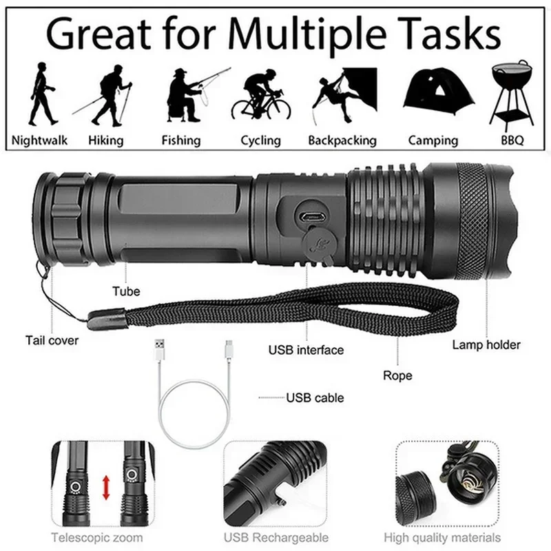 High Power XHP70 Led Flashligh - Outdoor Lighting Usa ulasan dan harga